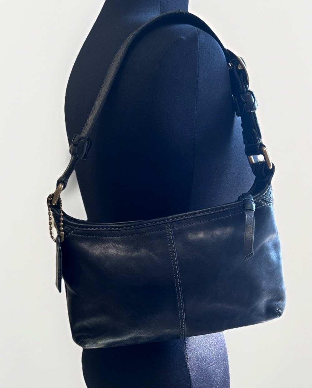 Coach Bleecker 11416 Black Leather Shoulder Bag Legacy Y2K 2007 Tattersall